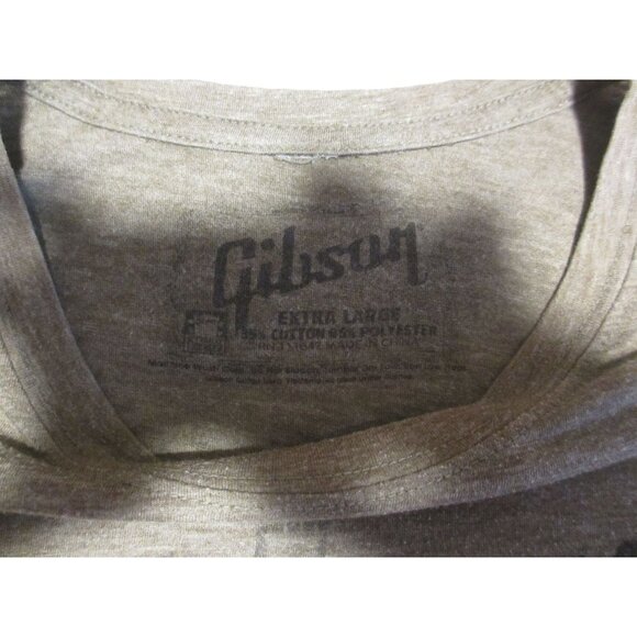 Gibson Heather Brown Graphic T-Shirt Extra Large 85% Cotton 15% Polyester Guitar - Picture 4 of 6